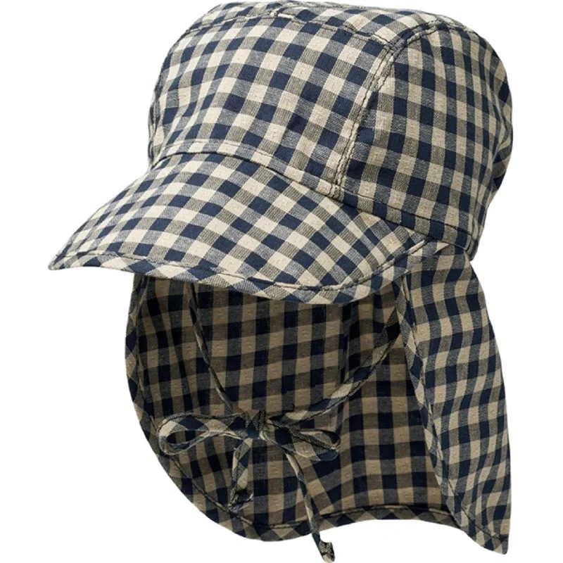 Wheat Blue Check Sun Hat Albert